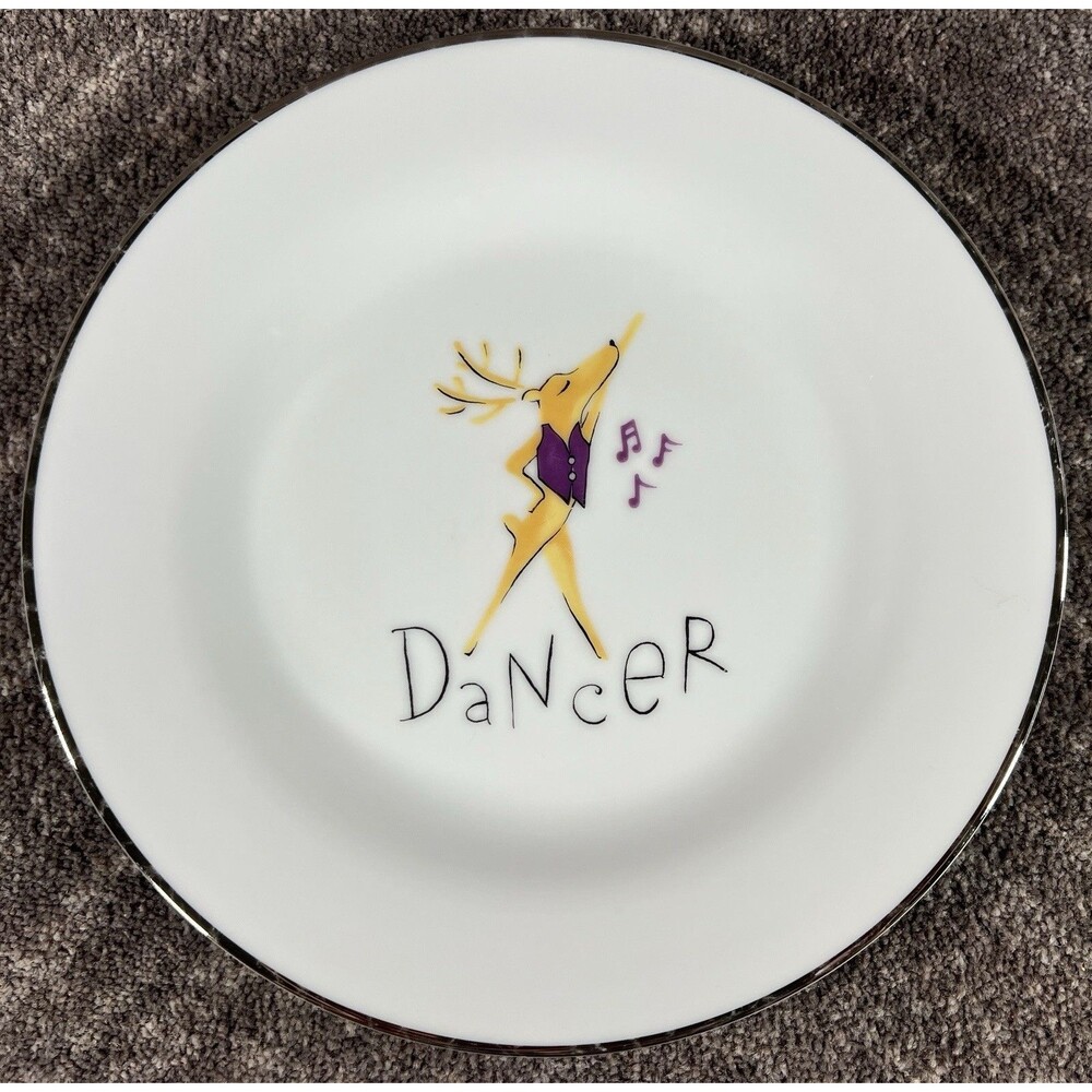 Pottery Barn Reindeer 8.5" Dancer Salad Plate Made in Japan